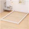 VERFARM Telaio per letto singolo basso 8 cm, letto in metallo 90 x 190 cm, struttura letto singolo con piattaforma in metallo resistente con supporto a doghe in acciaio, senza bisogno di molle, facile