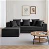 YINIX Divano Letto 3 Posti Modulare Pieghevole 4 in 1 a L, Velluto a Coste | Divano angolare salvaspazio 235 cm, funzione letto, braccioli larghi, telaio in metallo e base antiscivolo, no montaggio