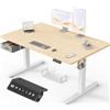 Devoko Scrivania Regolabile Elettrica con Cassetto 160x80 cm Beige | Scrivania con 2 Memorie USB, Gestione Cavi, Memoria Altezza, Struttura Stabile e Grande Piano. Ideale Per Gaming e Ufficio