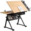 sogesfurniture Scrivania per computer Tavolo inclinabile, Tavolo da disegno inclinabile regolabile Tavolo da disegno, Stazione di lavoro con design architettonico, con 2 cassetti, BHEU-UT-DT1027