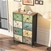 DADEA Cassettiera con 8 cassetti, mobili stile bohemien, cassettiere colorate, portaoggetti a cassetti, cassettiera camera da letto, struttura in metallo, mobile con cassetti