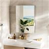 LUVODI Specchio Bagno Contenitore Mobile Bagno con Specchio 50x70cm Armadietto a specchio bagno Mensola Regolabile, Anta Singola, Argento
