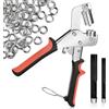 Vasmeiy Set di Occhiellatrice, Pinza per Occhielli con 400 Occhielli | 200 × Ø6 mm e 200 × Ø10 mm, Occhiellatrice Magnetico con Testine di Perforazione Intercambiabili per Teloni, Tessuti, Pelle