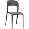Totò Piccinni Sedia Omega in Polipropilene Moderne Design Impilabile,(L) 43x(P) 50x(A) 84 cm (1, New Grigio Scuro)