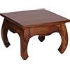 FineBuy Tavolino Opium 60x60x40 cm Legno Massello di Sheesham Marrone | tavolino da soggiorno quadrato con gambe curvo, tavolino basso da divano, tavolino piccolo in vero legno, fatto a mano