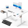 Devoko Scrivania Regolabile Elettrica con Cassetto 140x80 cm Bianco | Scrivania con 2 Memorie USB, Gestione Cavi, Memoria Altezza, Struttura Stabile e Grande Piano. Ideale Per Gaming e Ufficio