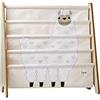 3 Sprouts, Libreria Frontale Montessoriana per Bambini, Ideale per Organizzare e Contenere Libri, Scaffale Libreria Decorata con Lama Bianco, 61x63x25,4 cm