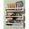 MaLaEy MaLa - Set di 3 librerie bianche in legno massello - Mensola sospesa per cameretta dei bambini, bagno, cucina, appartamento - Montessori Mensola da parete per giocattoli e libri | Angoli arrotondati