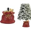COSE DA CASA Supporto Piede per Albero di Natale Rosso Base Sacco Regali con Orsetto Decorazioni Natalizie Bambini Felici