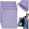 BENECREAT 3 Tasca Laterale in Tela Cucita con Cerniera da 22x15cm, Tasca di Sicurezza Nascosta per Giacche, Cappotti e Vestiti, Porpora