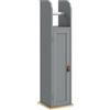 kleankin Mobiletto da bagno con portarotolo, 20x20x80cm, Grigio | con mobile e ripiani regolabili
