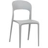 Totò Piccinni Sedia Omega in Polipropilene Moderne Design Impilabile,(L) 43x(P) 50x(A) 84 cm (1, New Grigio Chiaro)