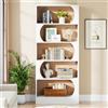 Tribesigns Libreria A 5 Ripiani, 180 CM Scaffale Portaoggetti, Grandi Librerie A Cubo Aperto, Ripiani Espositivi In Legno Per Camera Da Letto, Soggiorno, Ufficio, Bianco Noce