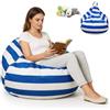 Umllpet Fodera per pouf per bambini, per riporre giocattoli per la cameretta dei bambini, pouf con cerniera per vestiti, giocattoli (righe)