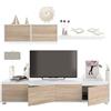Bricozone Parete Attrezzata Da Soggiorno Moderna In Bianco Lucido E Rovere Con Mobile Porta Tv Pensile E Mensola Design Elegante Materiali Resistenti Facile Da Montare Perfetta Per Ogni Zona Giorno