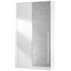 Arreditaly Armadio Guardaroba A Parete Con Ante Scorrevoli Barra Appendiabiti E 4 Ripiani Mobile Salvaspazio Stile Scandinavo Per Camera Cameretta 200 x 120 x 50 Cm (Bianco e Grigio)