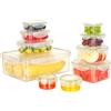 VINATO Set di 10 Contenitori per Alimenti con Coperchi, Contenitori Ermetici in Plastica, Scatole Rettangolari per Preparazione dei Pasti,Senza BPA, 0,12-3,8L, per Microonde Lavastoviglie Frigorifero