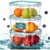 VINATO Set di 3 Contenitori Hermetici con Coperchio, 3,95 L - BPA Free, Impilabili, per Cereali, Farina, Caffè & Frutta Secca