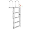 VEVOR Scaletta per Pontile Retrattile 5 Gradini, Portata 158 kg, Scaletta per Barca per Pontone Lega di Alluminio Altezza Regolabile 1700-2005 mm Scaletta Antiscivolo per Barca Piscina