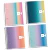 Miquelrius - Pack 4 quaderni A5, 120 fogli 70 g/m², Quaderno a griglia, Quaderni in polipropilene, spirale, 2 fori per l'archiviazione, Ideale per il ritorno a scuola o in ufficio, Collezione Aurora