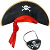 BALINCO Set da Pirata per Bambini Composto da Cappello da Pirata + Benda per Gli Occhi - Set di Costumi in Maschera/Carnevale