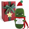 Meanju Patata, Bambola di Patate in Lana Lavorata a Maglia Creativa (Verde) | Divertenti Animali Peluche, Regalo di Compleanno con Abbraccio Tascabile Patate Coraggioso con Cappello e Sciarpa Natale