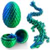 TaimeiMao Drago Stampato in 3D Nell'Uovo, Diocattolo Articolato del DragoO | Drago di Cristallo Articolato con Uovo di drago, Adatto per Auto, Decorazioni Domestiche (blu verde)