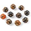 QUTHZZHY Set di dadi, dadi poliedrici, 10 dadi da gioco, dadi da gioco per dungeon e dragoni DND RPG MTG, gioco di carte (D12 nero-oro)