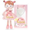 LeyaDoll Personalizzati Soft Baby Doll Toys for Girls (16''), My First Birthday Velft, Christmas Dolls, Leya Doll Baby Rag Doll Plush Toys for Toddler Kids Infants -Cherry Girl Light