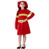 Generico Costume Pompiere Bambini Set, 2 Pezzi Costume Pompiere Bambina con Vestito e Cappello, Vestito Travestimenti Bambina Pompieri per Feste Cosplay Carnevale Halloween