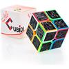 CUBIDI Cubo Magico - Tipo New York - Speedcube Con Caratteristiche Ottimizzate Per Lo Speed Cubing Per Principianti Ed Esperti Adesivo In Carbonio 2 x 2