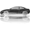 4R Quattroerre.it Modellino Sagoma Incisa Auto Fiat Coupé in Acciaio Inox