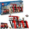 LEGO City Caserma dei Pompieri e Autopompa, Stazione con Camion Giocattolo d'Emergenza, 6 Minifigure, Cane e Accessori, Gioco d'Azione dei Vigili del Fuoco per Bambini e Bambine da 6 Anni in su 60414
