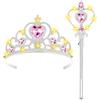 HOTUT Accessori Principessa Bella, Principessa Corona e Principessa Bacchetta, Cerchietto per Capelli con Corona Luminosa, Accessori Abito per Carnival Birthday Party Festa di Halloween