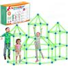 zqiliboyi Kit di costruzione fortezza 140 pezzi, luminescente per bambini 4‑10 anni | Kit STEM DIY per costruire fortezze, giocattolo creativo, regalo di Natale, casa gioco interno‑esterno per ragazzi e ragazze