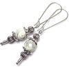 ThurColas Orecchini bohémien da donna in acciaio inox con pietre naturali e cerchi decorativi