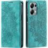 CASEONJAN Cover per Xiaomi Redmi Note 13 5G, Pelle PU Custodia a portafoglio con scomparti per Slot Schede, Antiurto Flip Caso Cover per Redmi Note 13 5G (Vintage Verde)