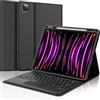 FOGARI Cover per tastiera per iPad Air 13 (M4 2026/M3 2025/M2 2024) con touchpad | AZERTY Francese Trackpad Tastiera, Custodia con Porta Matita per iPad Pro 12.9, Nero