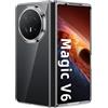 GIOPUEY Cover Compatibile con Honor Magic V6, Alta Trasparenza Custodia, Materiale PC Rigido Case，Nessun Ingiallimento, Nessuno Sbiadimento - Silver