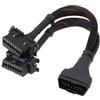 eMagTech Cavo Di Prolunga Diagnostico Da 30 Cm Connettore Maschio A 16 Pin OBD2 Femmina Doppio Per La Diagnosi Dei Guasti Del Veicolo