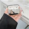 Generic Custodia per AirPods Pro, morbida, carina, con cuore 3D, design alla moda, con cuore argentato, estetica, antiurto, portachiavi, custodia per cuffie per AirPods Pro, argento