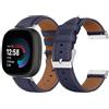 LanQii Pelle Cinturino Compatibile con Fitbit Versa 4/Versa 3/Sense 2/Sense, Pelle Bovina Fibbia in Acciaio Inox Cinturino di Ricambio Cinturini per Fitbit Versa 4/Versa 3/Sense 2/Sense, Blu