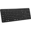 A4tech Tastiera Bluetooth e ricaricabile 2.4G (FBK27C AS) - Doppia connettività, tecnologia QuietKey, accoppiamento multi-dispositivo, copritasti ultra sottili, per Windows, Mac, iOS, Android