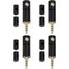 eMagTech 4 Pezzi 2,5 Mm Stereo Maschio Jack Spina Parte Di Ricambio 4 Poli Audio Spina Connettore Riparazione Saldatura Adattatore Per Cuffie Fai Da Te Connettore Cavo Audio