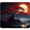 ELLENNE Tappetino Mousepad 240x200mm | Luna Rossa d'Oriente | C82 | Tappetino per Mouse 240x200mm | Superficie in Lycra Ultra-Liscia | Antiscivolo, Lavabile per Casa Ufficio Laptop PC Gaming