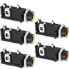 eMagTech 5 Pezzi 4 Pin PCB Jack Socket 6.35mm Stereo Headphone Socket Jack Placcato Oro Con Guarnizione Per PCB Chitarra Microfono Microfono Cuffia