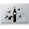 wall4stickers Peter Pan big ben Adesivo Silhouette Macbook Laptop Decal Vinile Skin Mural Art Macbook Laptop Decal Vinile Skin Sticker Silhouette Murale Art Graphics Pet