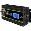 Novopal 2000W 4000W Onda Sinusoidale Pura Inverter DC 12V AC 220V | 5m di Telecomando,Display LCD Intelligente,2 EU Presa con Uscita USB,Adatto per Famiglia,Campeggio,Viaggi,Picco 4000W