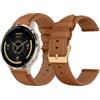 LanQii 18 mm Pelle Cinturino Compatibile con Garmin Venu 4 41mm/Venu 3S 41 mm/Forerunner 265S/Forerunner 255S, Pelle Bovina Cinturino di Ricambio Cinturini per Garmin Vivoactive 4S 40 mm, Marrone