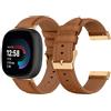 LanQii Pelle Cinturino Compatibile con Fitbit Versa 4/Versa 3/Sense 2/Sense, Pelle Bovina Fibbia in Acciaio Inox Cinturino di Ricambio Cinturini per Fitbit Versa 4/Versa 3/Sense 2/Sense, Marrone